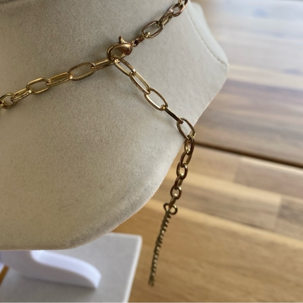 Vintage Red Stone Multi Layer Statement Necklace - image 3